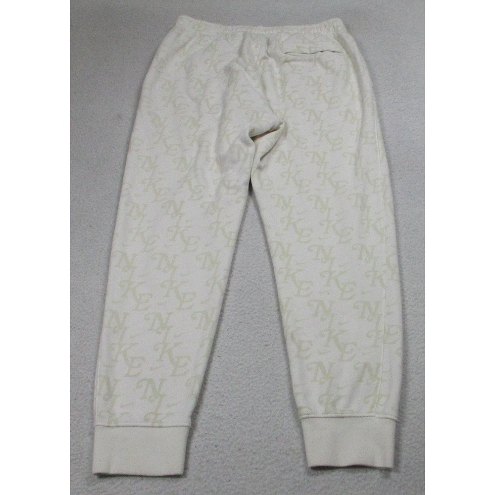 Nike Pants Mens Medium White Fleece Joggers Sweatpants‎ Monogram FZ2231-133 - Picture 10 of 11